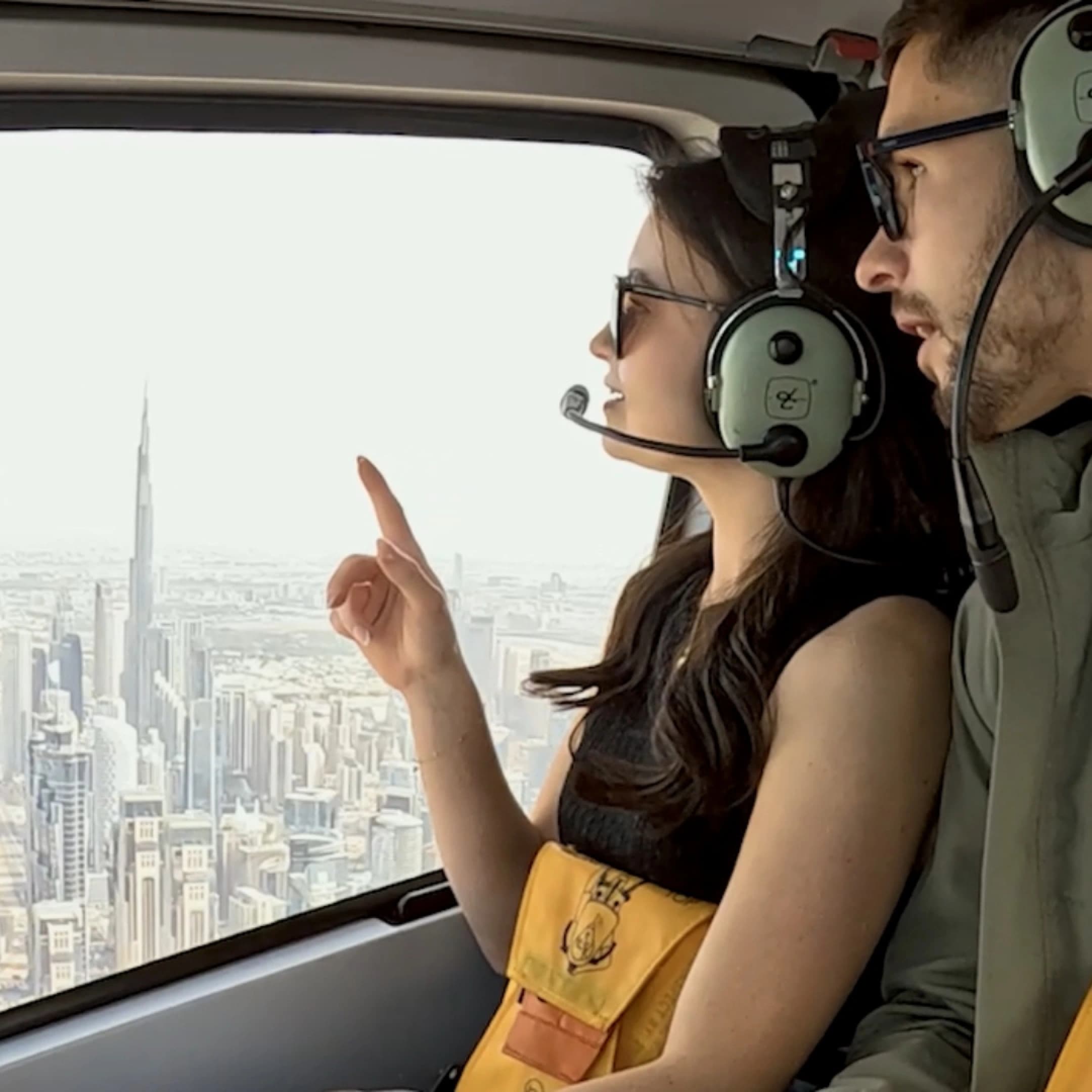 Helicopter tour over Dubai skyline