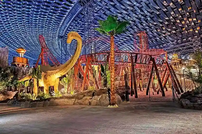 IMG Worlds of Adventure indoor park with Marvel and dinosaur themed zones
