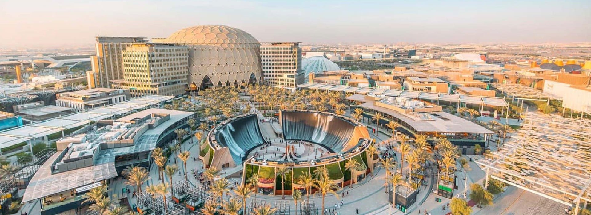 Expo City Dubai, beautiful view of old Expo 2020 location maintained for tourism